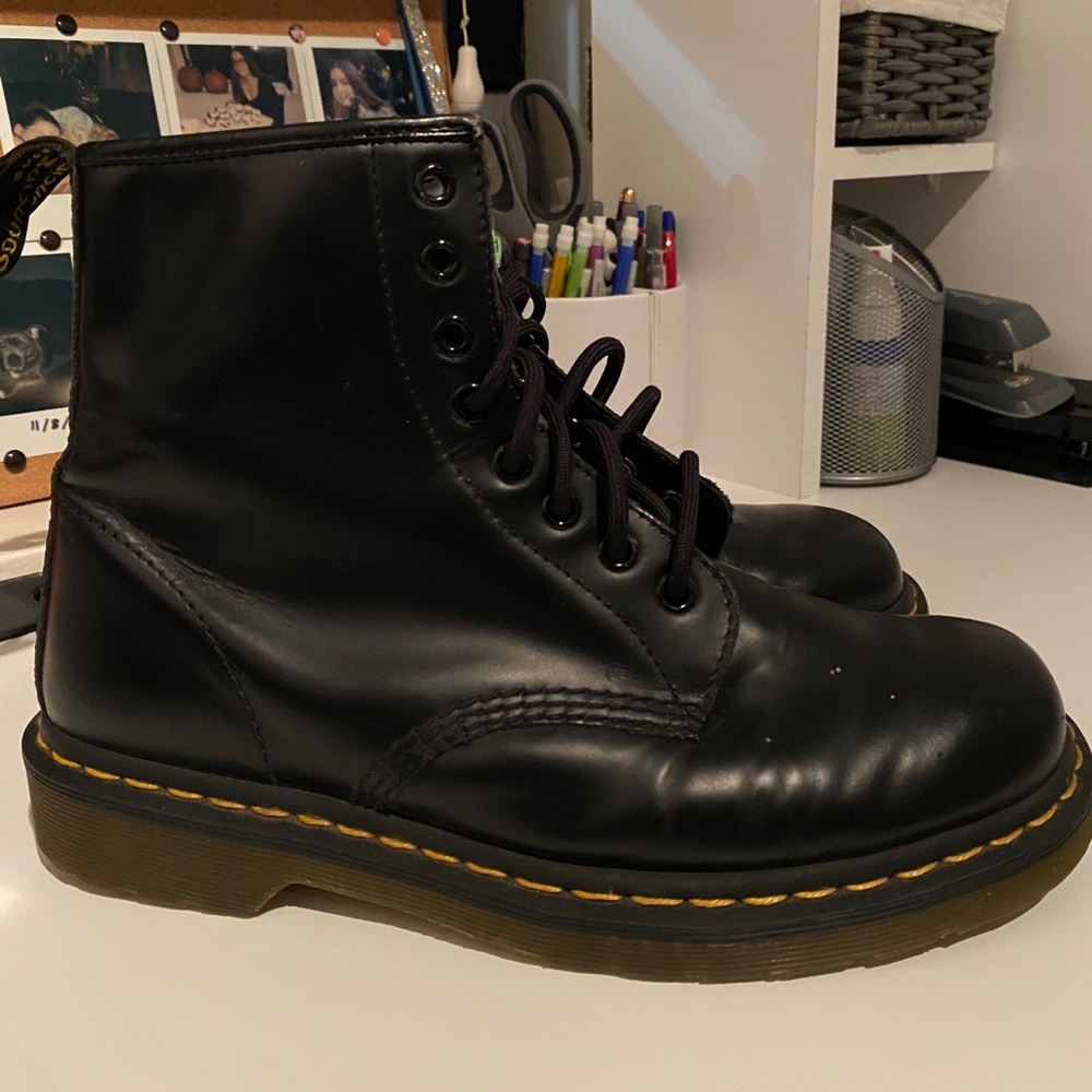 Matte black dr.martens boots